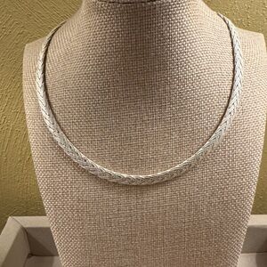 Silver Plated Herringbone 16” Chain Necklace